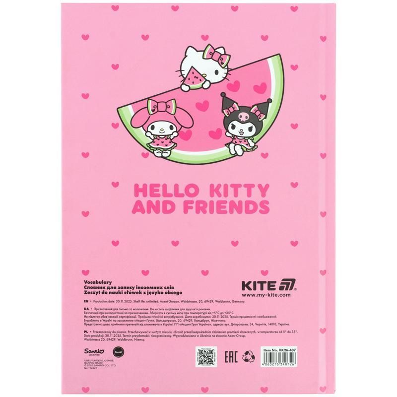 Словник для запису іноземних слів Kite Hello Kitty А5 60арк фото
