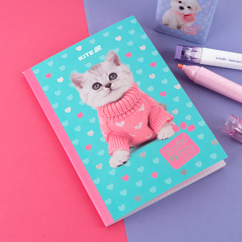 Блокнот А5 40л., в клетку, мягкая обложка Kite Studio Pets фото