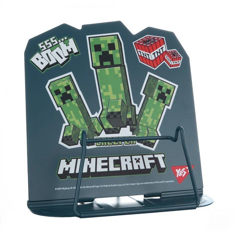 Підставка для книг металева фігурна Yes Minecraft Creeper 16,5&times;17&times;16см фото