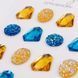 Набір страз для декору самоклеючих, Diamonds сині, жовті 16шт Santi фото 2