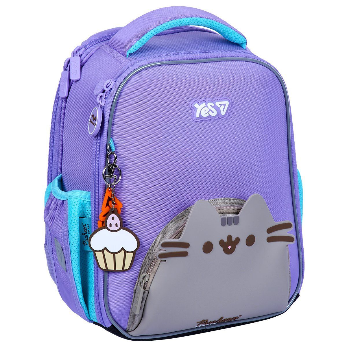 Рюкзак шкільний каркасний для дівчинки Yes H-100S Pusheen Summer 35 &times; 28 &times; 15 см фіолетовий фото