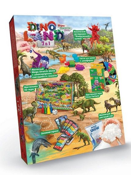 Набір для творчості Dino Land 7в1 ігри, творчість, досліди Рос Danko Toys фото