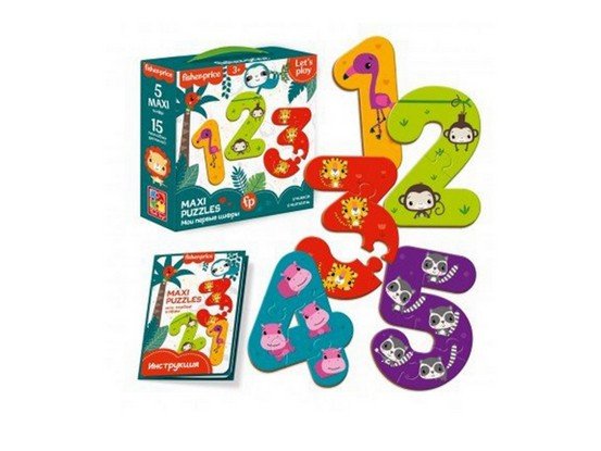 Пазли 15ел Рuzzle Fisher Price Мои первые цифры Maxi Vladi Toys фото