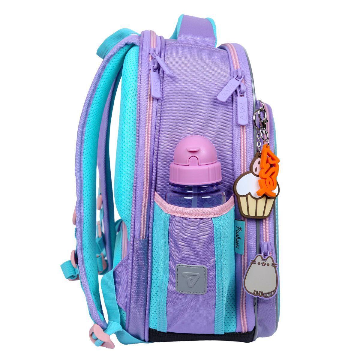 Рюкзак шкільний каркасний для дівчинки Yes S-78M Pusheen Summer 38 &times; 29 &times; 17 см фіолетово-м'ятний фото