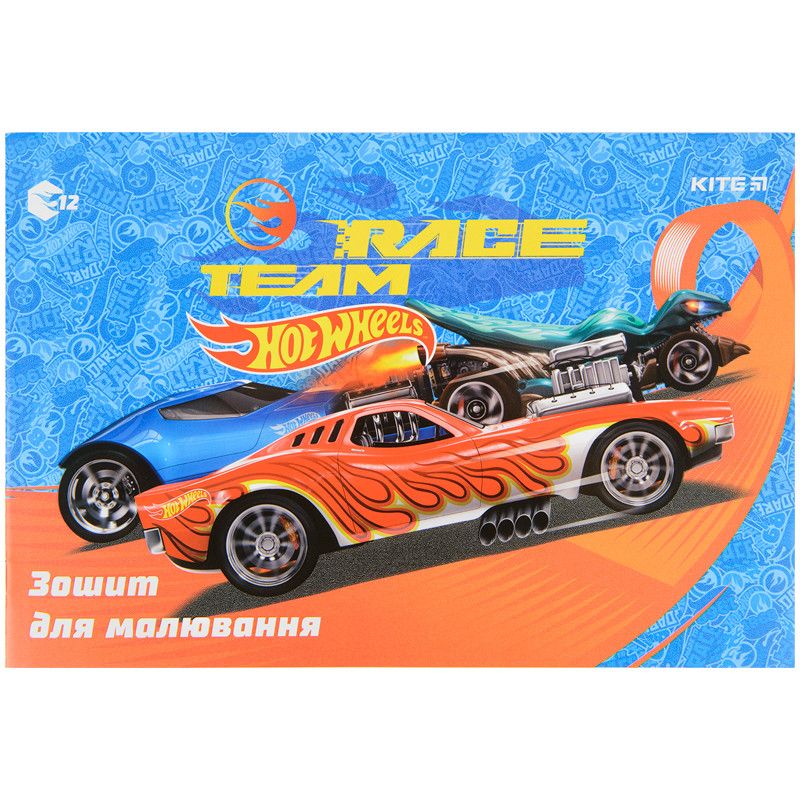 Альбом для малювання 12арк скоба Kite Hot Wheels 100г/м2 фото