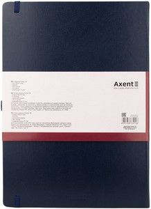 Блокнот А4 100арк., в клітинку, на гумці, тверда обкладинка Axent Partner Grand синій фото