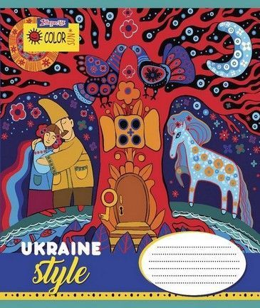 Тетрадь школьная 1Вересня 18 листов клетка Ukraine style фото