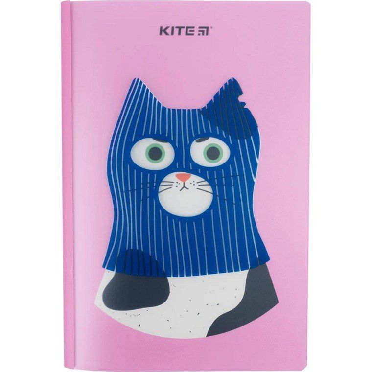 Блокнот А5 40л, в клетку, пластиковая обложка двойная Kite Gangster cat фото