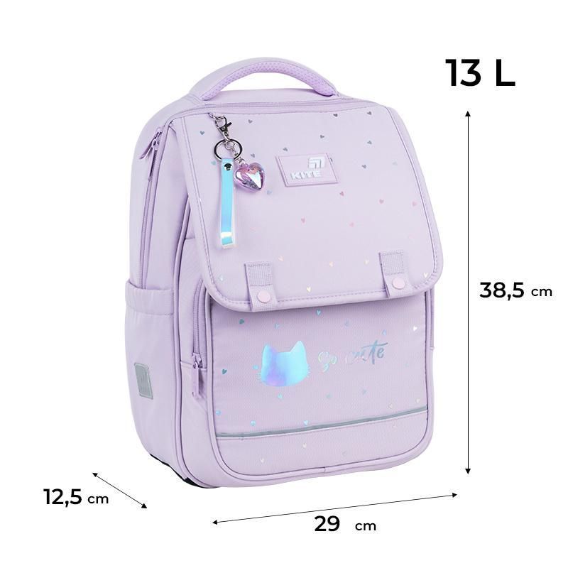 Рюкзак школьный для девочки Kite Education 772 So Cute 38,5 &times; 29 &times; 12,5 см, сиреневый фото