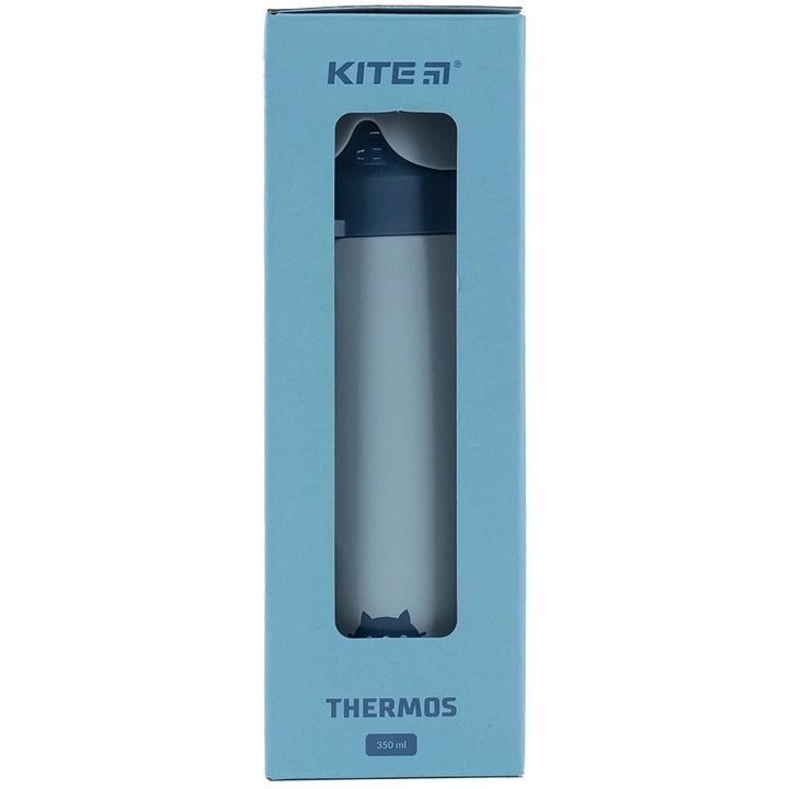 Термос Kite 350мл Сat блакитний фото