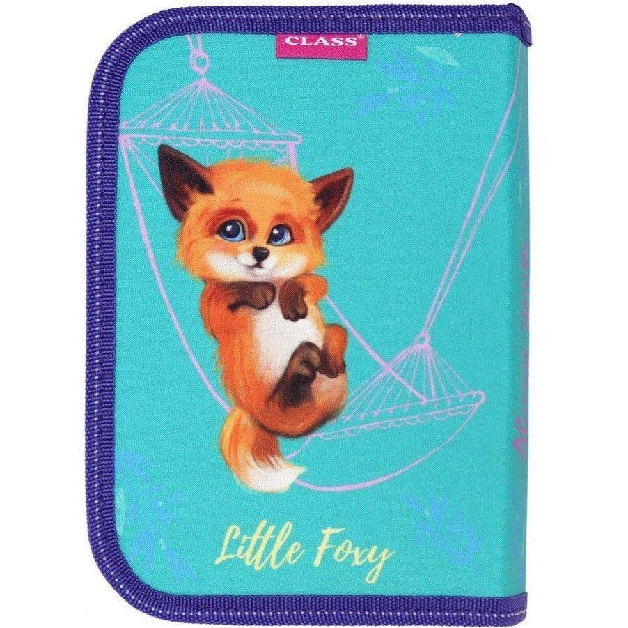 Пенал школьный Class для девочки на 1 отделение, 2 отворота Little Foxy фото