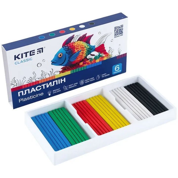 Пластилин Kite Classic 6 цветов 120г фото