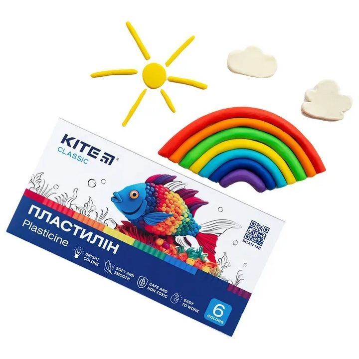 Пластилин Kite Classic 6 цветов 120г фото