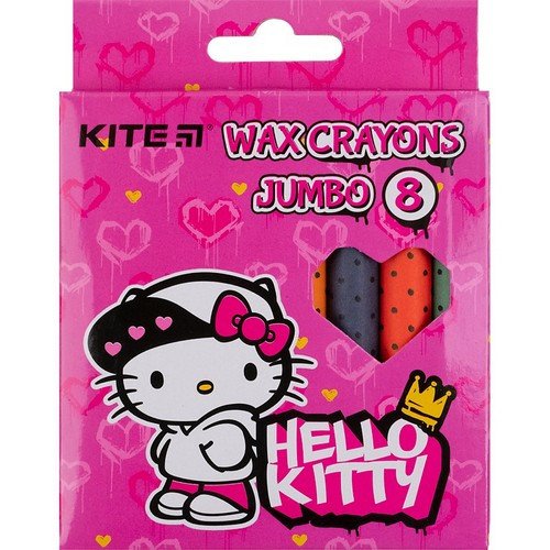 Крейда воскова Kite Hello Kitty Jumbo 8 кольорів фото