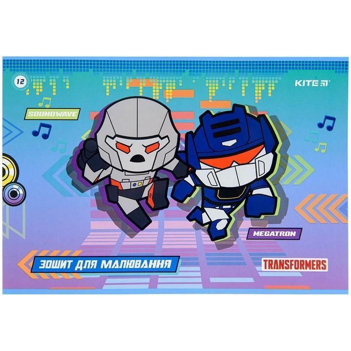 Альбом для рисования 12л скоба Kite Transformers 100г/м2 фото
