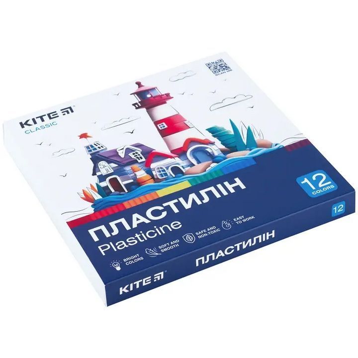 Пластилін Kite Classic 12 кольорів 240г фото