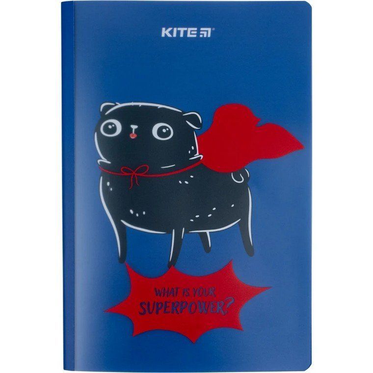 Блокнот А5 40л, в клетку, пластиковая обложка двойная Kite Weird dog фото