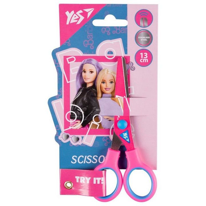 Ножиці дитячі Yes Barbie 13см з принтом на лезі фото