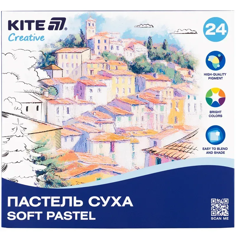 Пастель суха 24 кольори Kite Creative фото