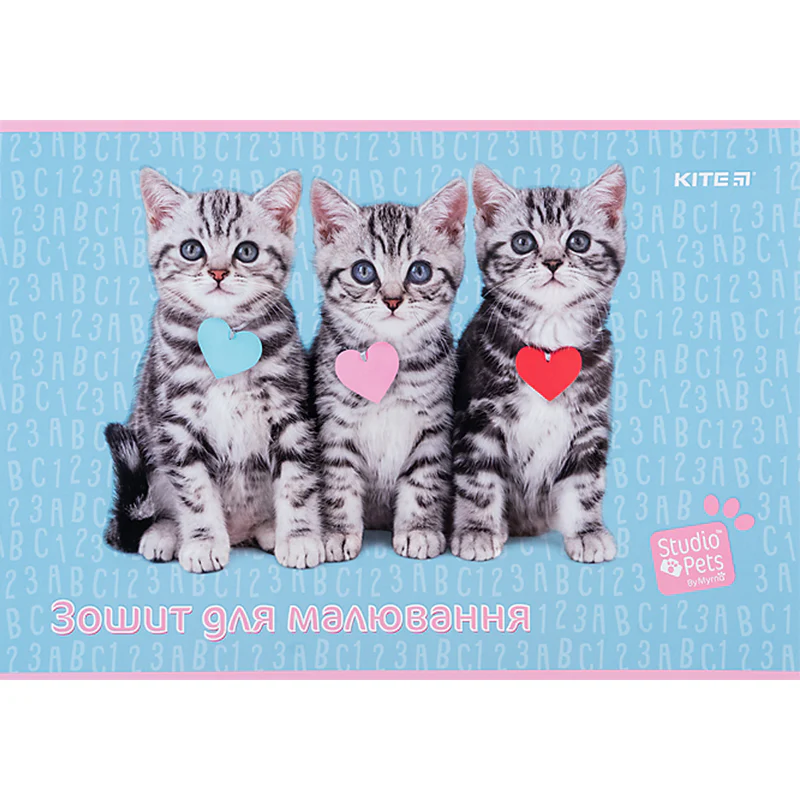 Альбом для рисования 12л скоба Kite Studio Pets 100г/м2 фото