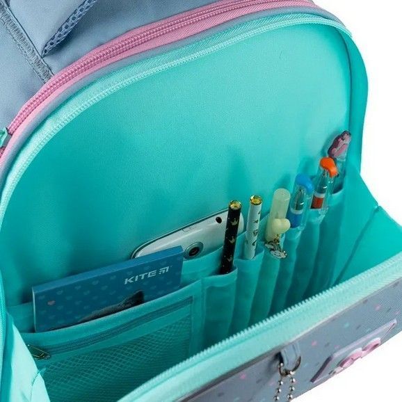 Рюкзак школьный полукаркасный для девочки GoPack Education 165M Girl Power 38*28*13см серый фото