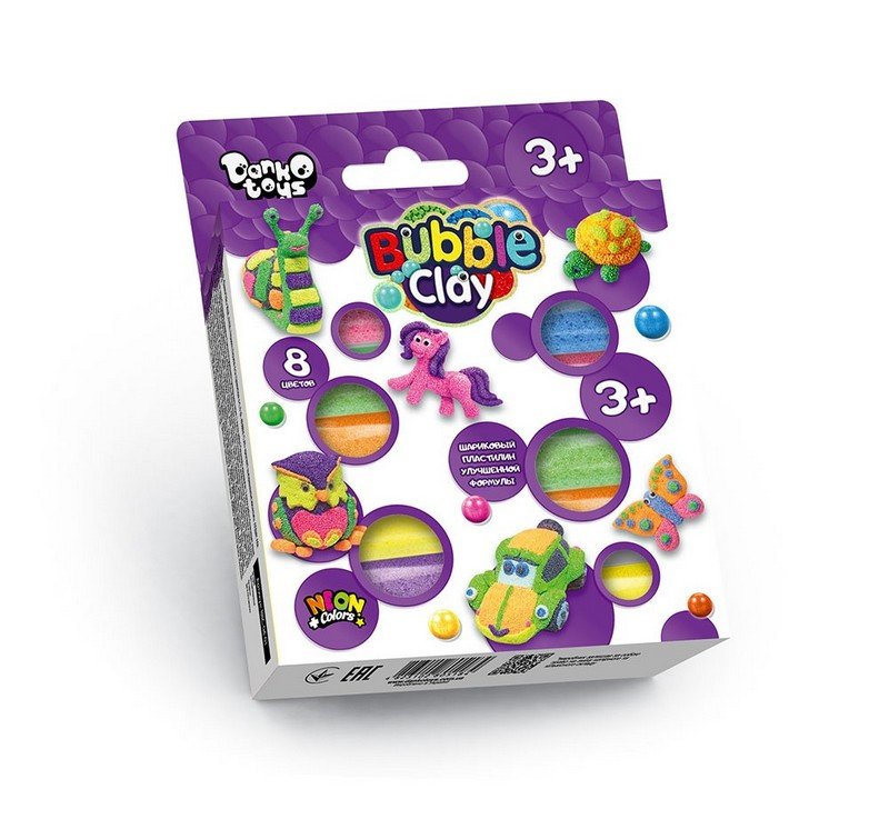 Пластилін кульковий Bubble Clay 8 кольорів Danko Toys фото