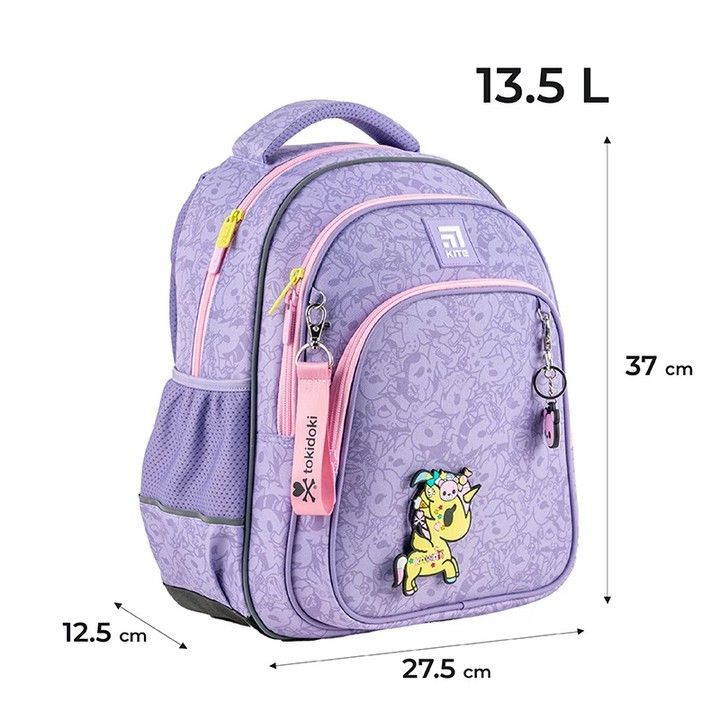 Рюкзак шкільний напівкаркасний для дівчинки Kite Education 763S tokidoki 37*27,5*12,5см фіолетовий фото