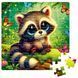 Пазл 64 ел 15x15 см De tail Єнот з метеликами Укр (Vladi Toys) фото 3