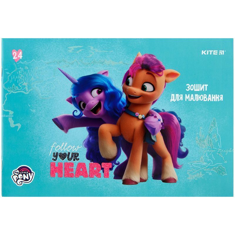 Альбом для малювання 24арк скоба Kite My Little Pony 100г/м2 фото
