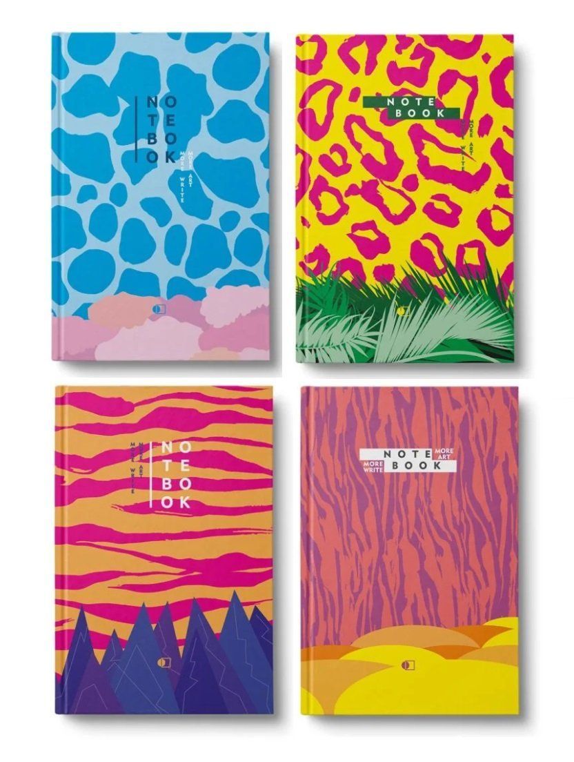 Блокнот А5 96арк., в клітинку, тверда обкладинка ArtPrint Wild color мікс фото