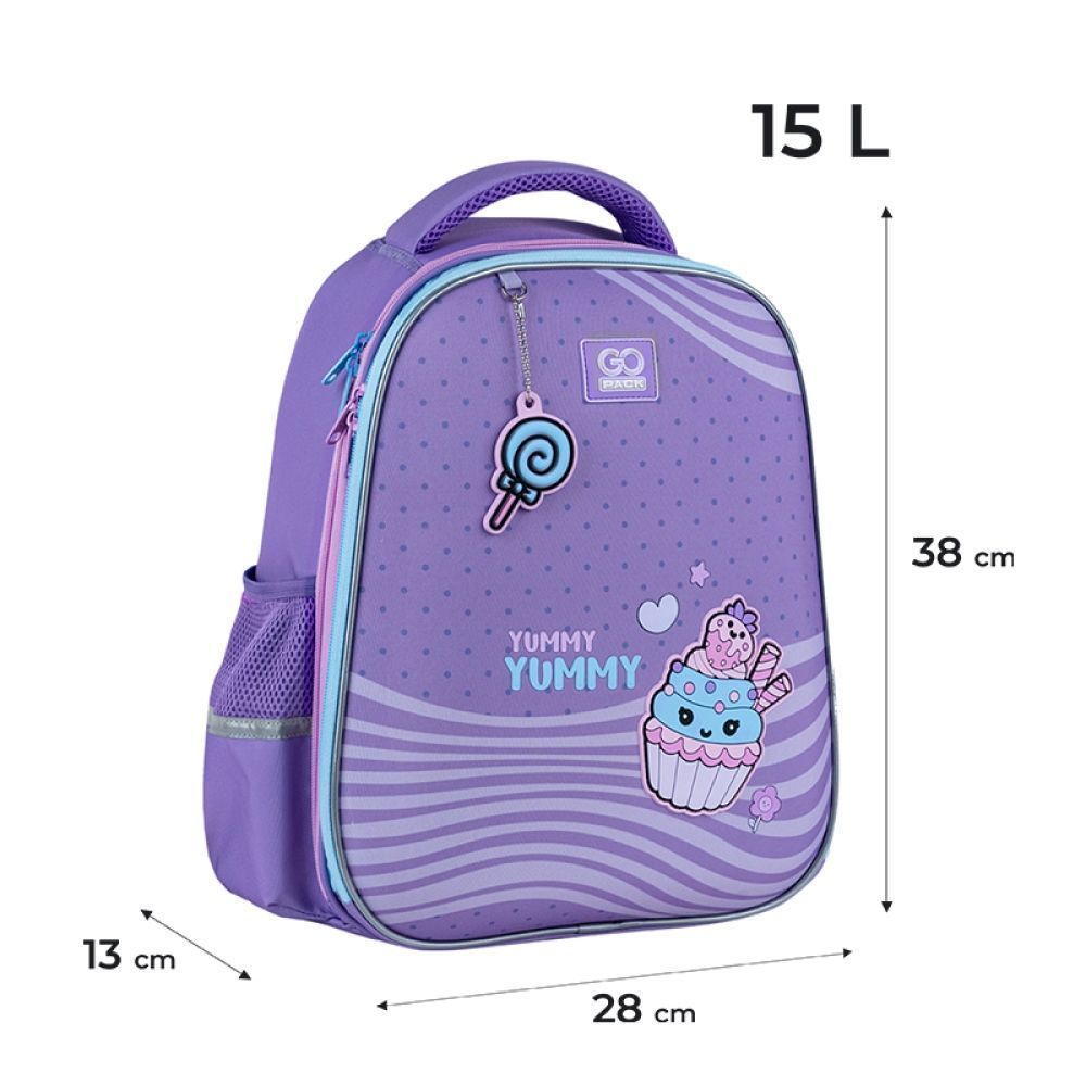 Рюкзак шкільний напівкаркасний для дівчинки GoPack Education 165M Yummy 38*28*13см фіолетовий фото
