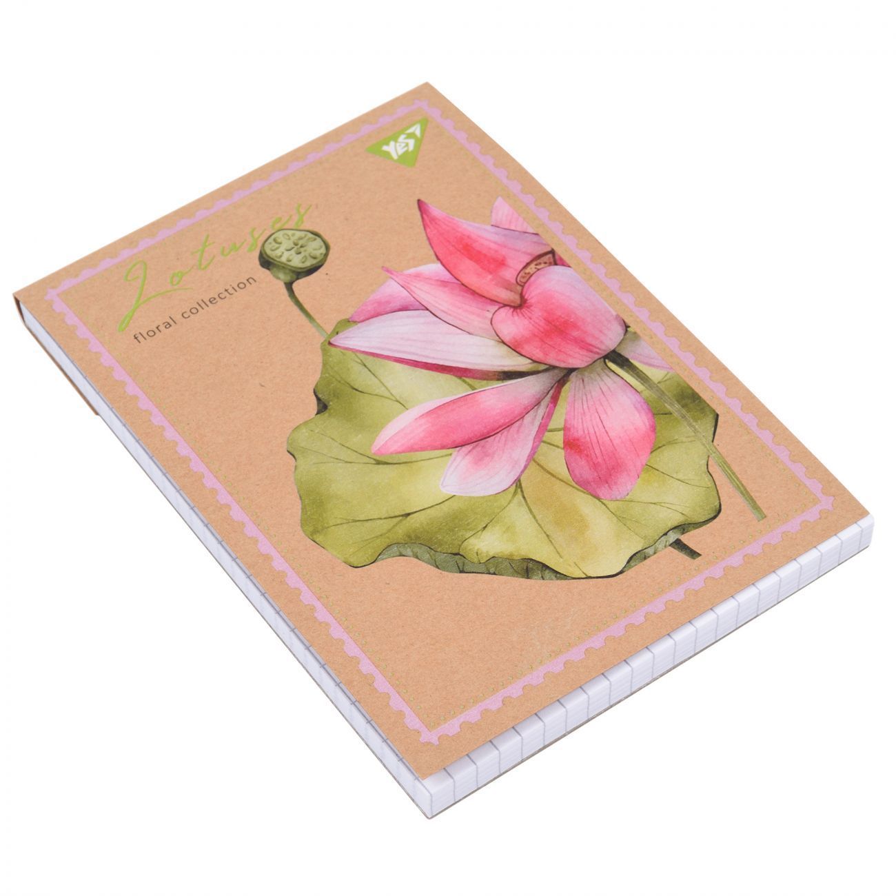 Блокнот А6 80арк., в клітинку, тверда обкладинка, крафт Yes Flowers фото