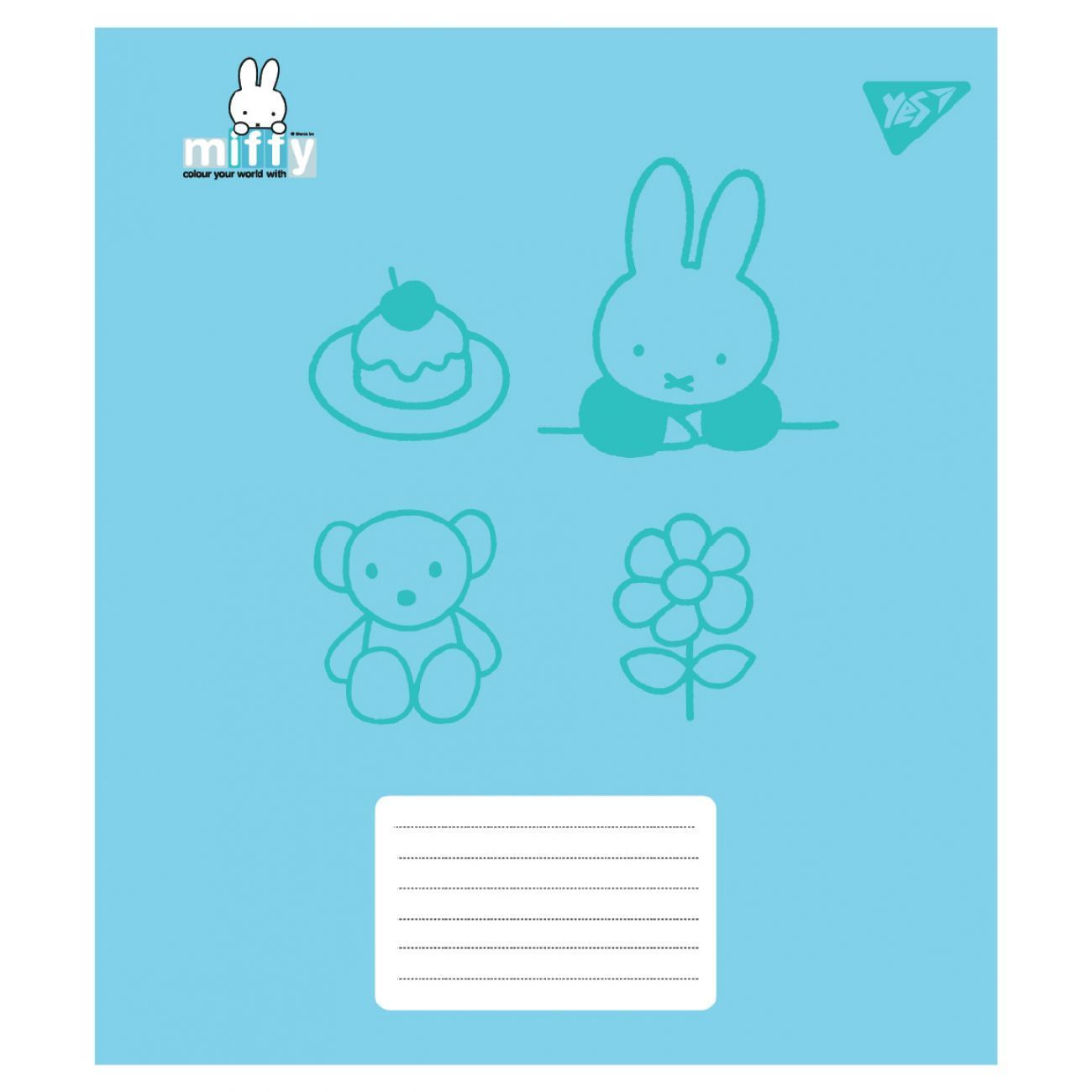 Зошит шкільний Yes 18 аркушів клітинка Miffy Bunny фото