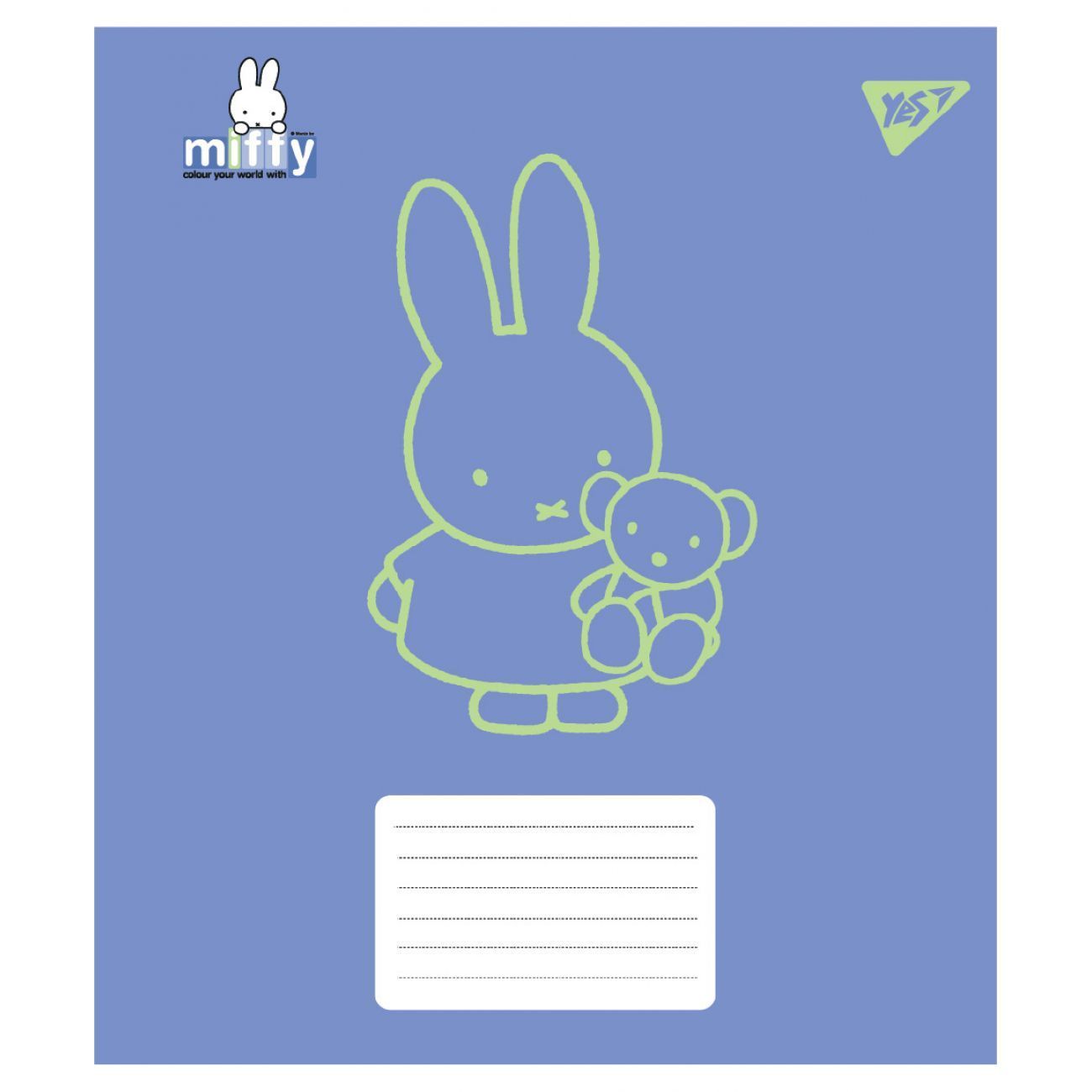 Зошит шкільний Yes 18 аркушів клітинка Miffy Bunny фото