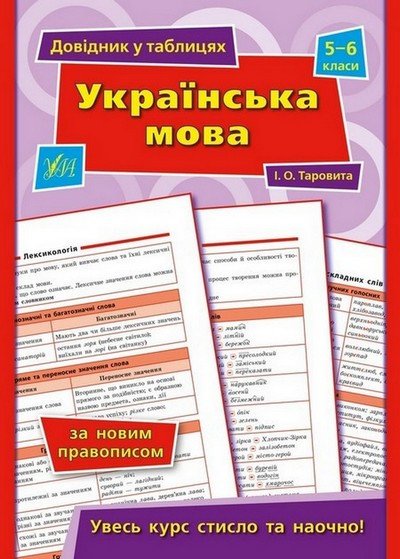 Довідник у таблицях УКРАЇНСЬКА МОВА 5-6 класи Укр (Ула) фото