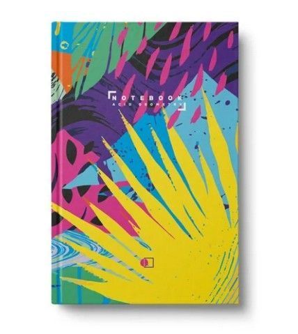 Блокнот А5 96л, в клетку, твердая обложка ArtPrint Acid geometry микс фото