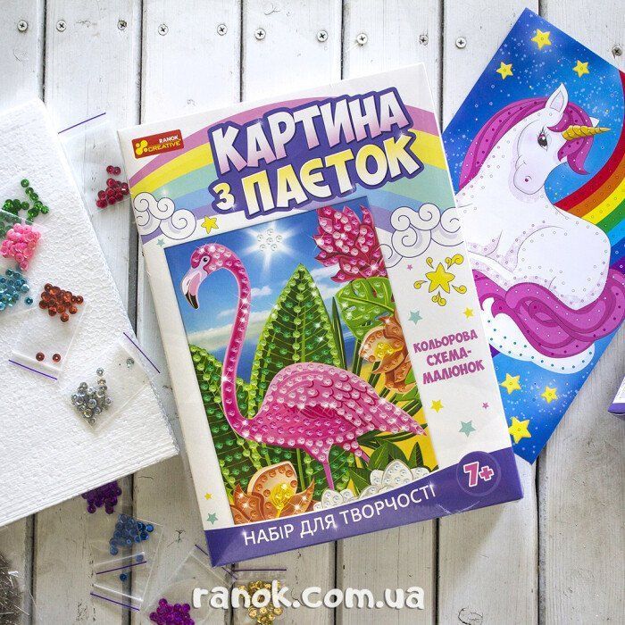 Картина из пайеток Фламінго Укр Ranok-creative фото